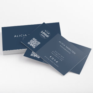 Azul negrita Tarjeta de visita moderna Código