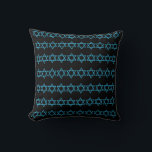 AZUL, negro y púrpura, almohada MENORAH & STARS<br><div class="desc">MENORAH azul,  negro y violeta,  ESTRELLA DE ESTRELLAS DAVID DE DAVID EN ATRÁS por el diseñador Sandy Closs ~ SandyCloss~</div>