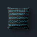 AZUL, negro y púrpura, almohada MENORAH & STARS<br><div class="desc">MENORAH azul,  negro y violeta,  ESTRELLA DE ESTRELLAS DAVID DE DAVID EN ATRÁS por el diseñador Sandy Closs ~ SandyCloss~</div>