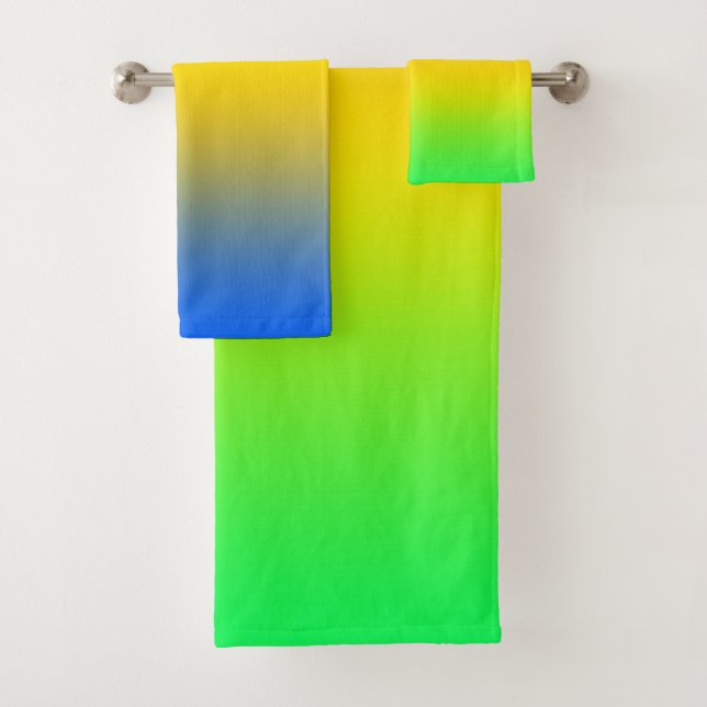 Azul neón, amarillo, gradiente verde, oscuro. (In situ)