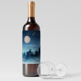 Azul Nocturno Azul Nocturno Boda Etiqueta de vino