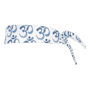 Azul Nubes cielo patrón Om Símbolo Tejido Cabecera