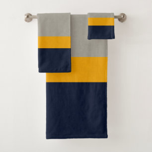 Azul oscuro, amarillo, rayado gris texturado