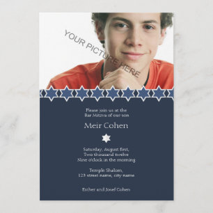 Azul oscuro - Invitación Mitzvah Bar