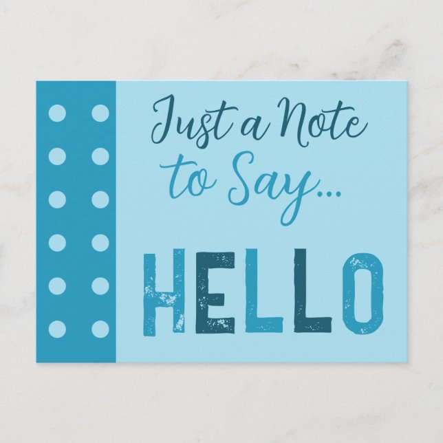 Azul oscuro y claro solo una nota para decir hola (Anverso)