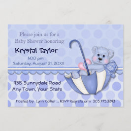 Azul oso paraguas - Invitación