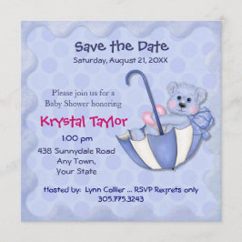 Azul oso paraguas - Invitación