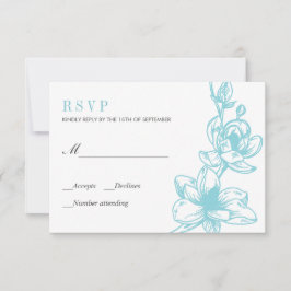 Azul palo | Flores de magnolia florecer | RSVP de 