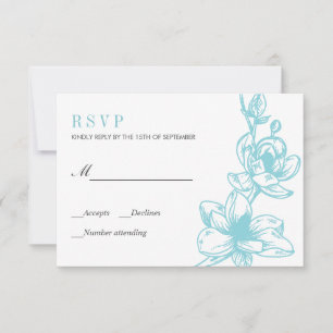 Azul palo Flores de magnolia florecer RSVP de