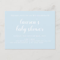 Azul palo | Invitación de Baby Shower