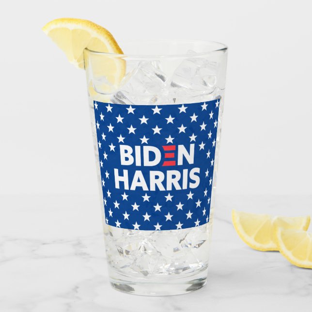 Azul patrón de estrellas blancas Biden/Harris (Anverso (hielo))