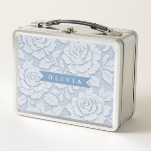 Azul Personalizado de Encaje Floral Elegante Román