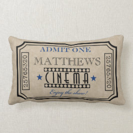 Azul personalizado de la almohada del boleto de