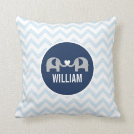 Azul personalizado de la almohada del elefante