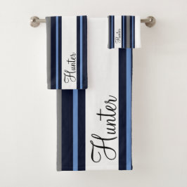 Azul personalizado moderno cursivo rayado