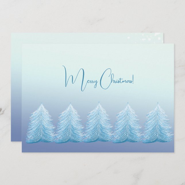 Azul plateado artístico navidad alegre nórdica (Anverso / Reverso)