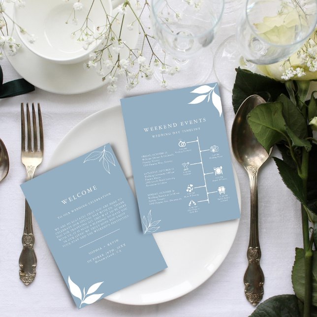 Azul Polvoriento I Hojas I Tarjeta de Cronología d (Subido por el creador)