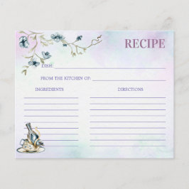 Azul púrpura ducha de novia té fiesta tarjeta de r