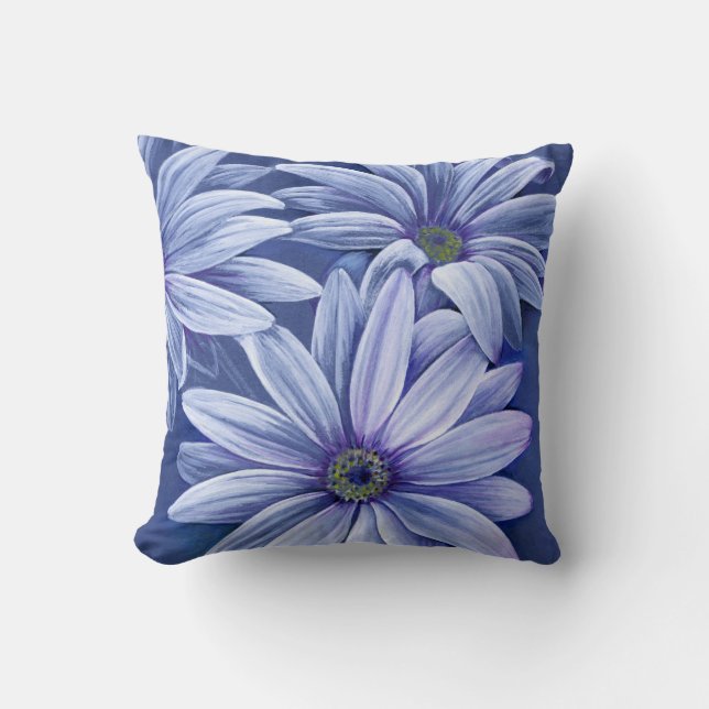 Azul púrpura lila daisy osteospermum almohada de l (Anverso)