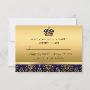 Azul Real Corona Regia Bautizo RSVP