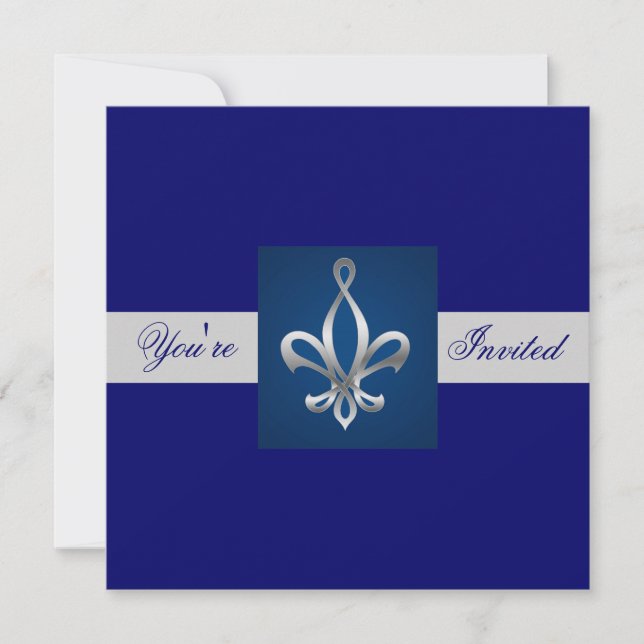 Azul real de Fleur del Celtic toda la invitación (Anverso)