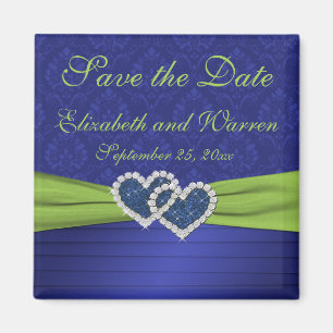 Azul real e imán chartreuse del damasco