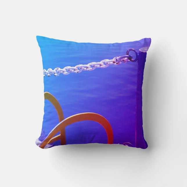 Azul Real Morado Agua Blanco Cadena Almohada Puert (Anverso)