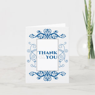 Azul Real Remolinos Vintage Agradecimiento Boda