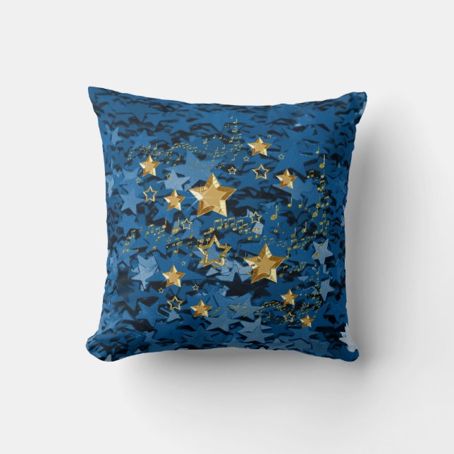 Azul real y Cojín decorativo cuadrado de las (Anverso)