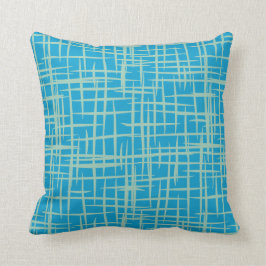 azul retro del formica de la almohada de tiro del