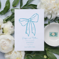 Azul retro único y agitado Guardar la invitación d