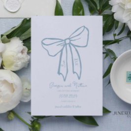 Azul retro único y agitado Guardar la invitación d