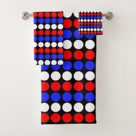 Azul Rojo Blanco Moderno de Lunares y Rayas sobre 