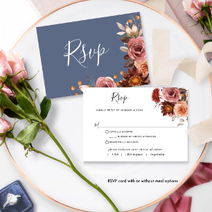 Azul, Rubor Burgundy Floral, sin comidas RSVP