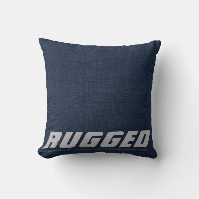 Azul RUGGED Cojín decorativo masculino fuerte (Anverso)