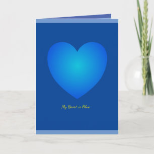 Azul sin tarjeta de felicitación doblada