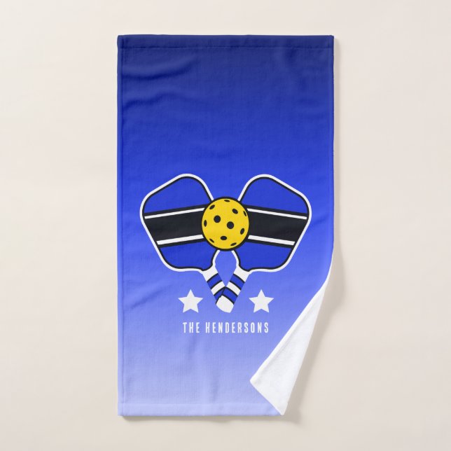 Azul sobre azul descolorido nombre del Personaliza (Toalla de mano)