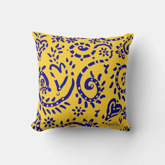 azul sobre la almohada amarilla (Anverso)