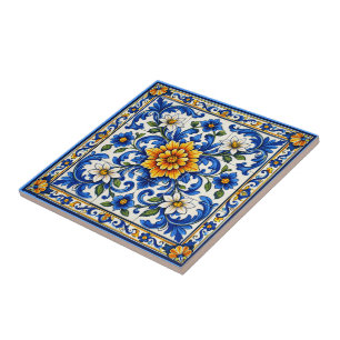 Azul Solara — Grand Floral Azulejo