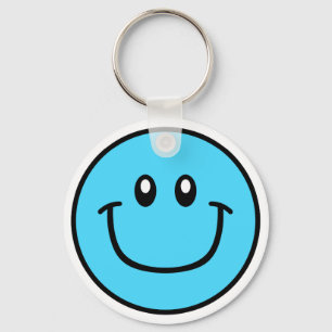 Azul sonriente 0003 del llavero de la cara