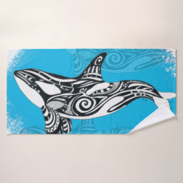Azul tribal del arte de la ballena de la orca