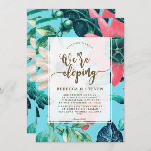 azul tropical que ata la invitación eloping del
