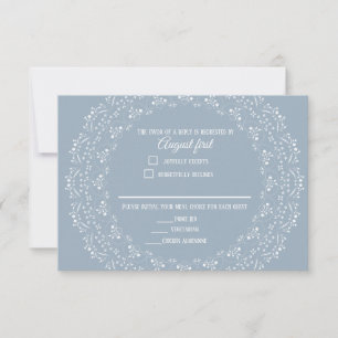 Azul turbio con tarjeta RSVP de Mandala blanca