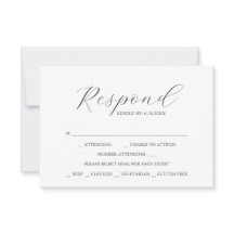 Azul turbio con tarjetas RSVP de elección de comid