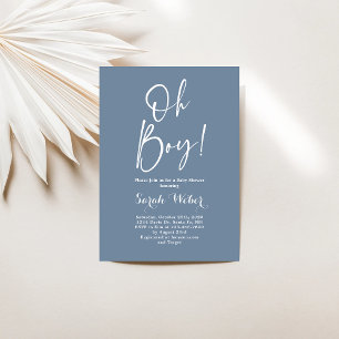 Azul turbio minimalista Oh invitación a la ducha d