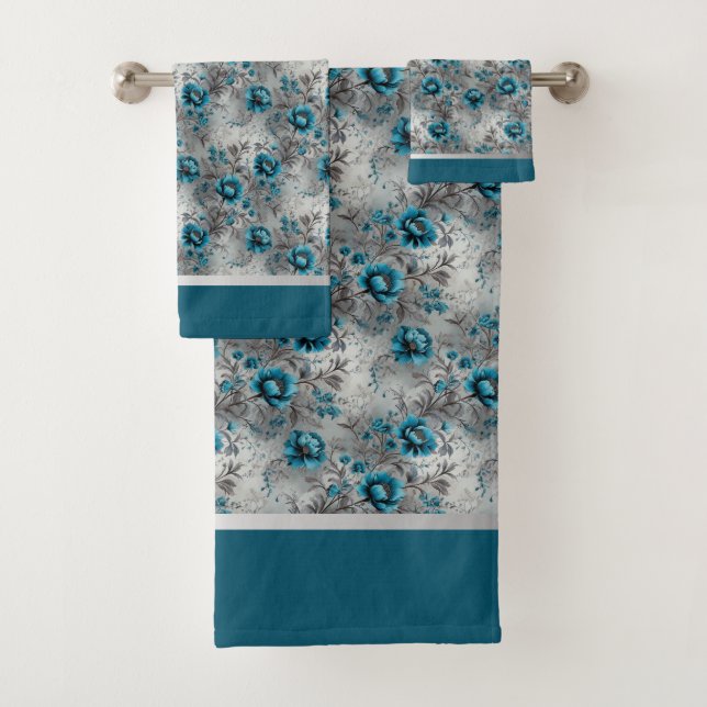 Azul Turquesa Floral Suave y Elegante  (In situ)