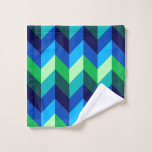 Azul Verde Ombre Chevrons Lavabo