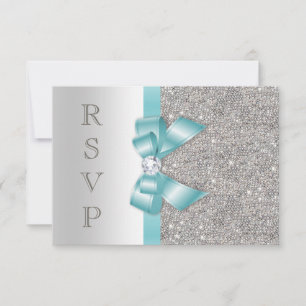 Azul Verdoso Falso Arco Diamantes de Plata RSVP