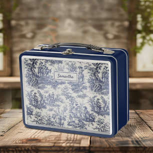 Azul Vintage Toile de Jouy Escenario Francés