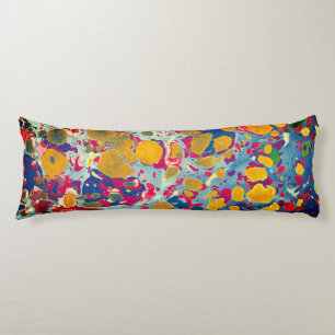 Azul y amarillo Abstracto de la almohada del cuerp